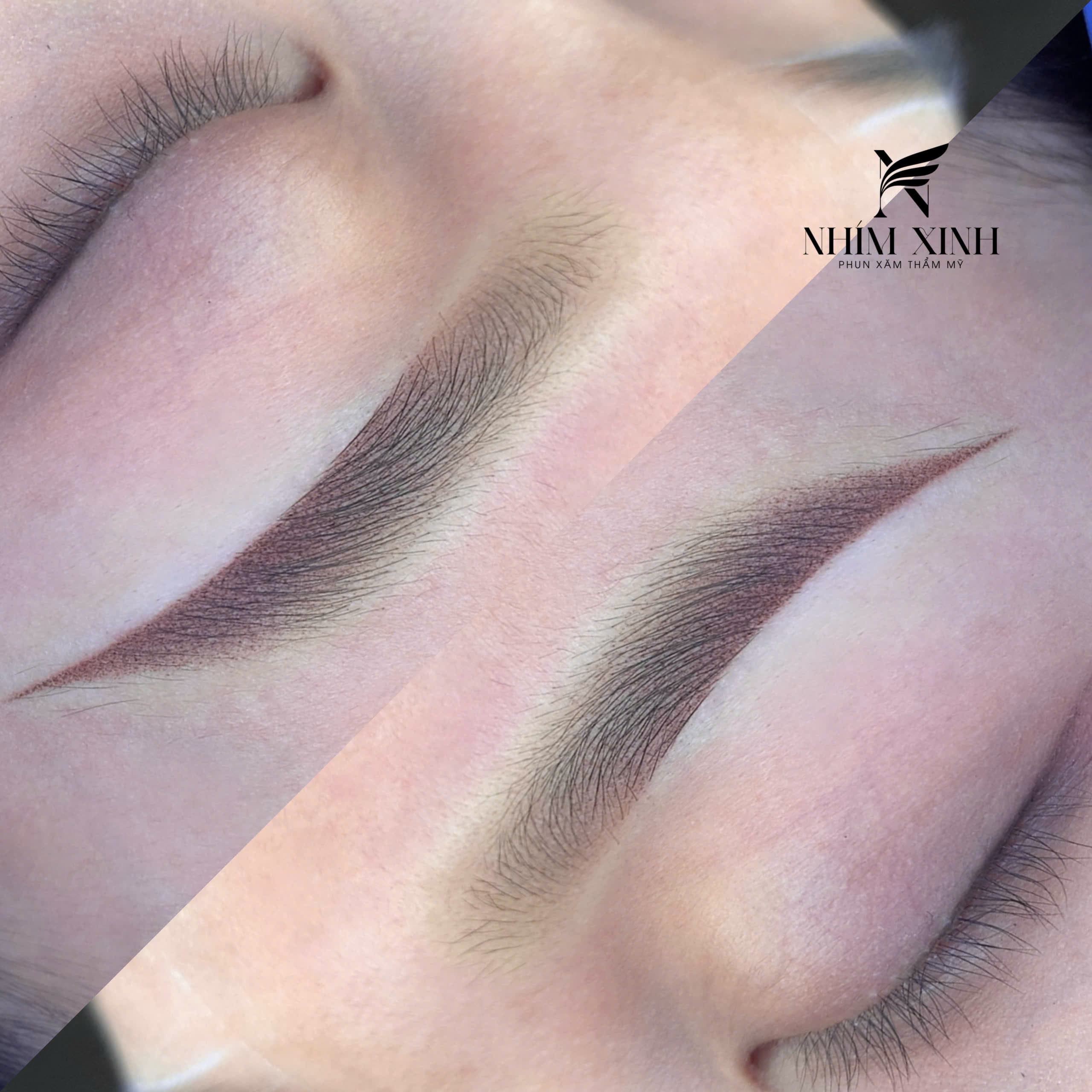 Chân mày sợi siêu thực — trước & sau