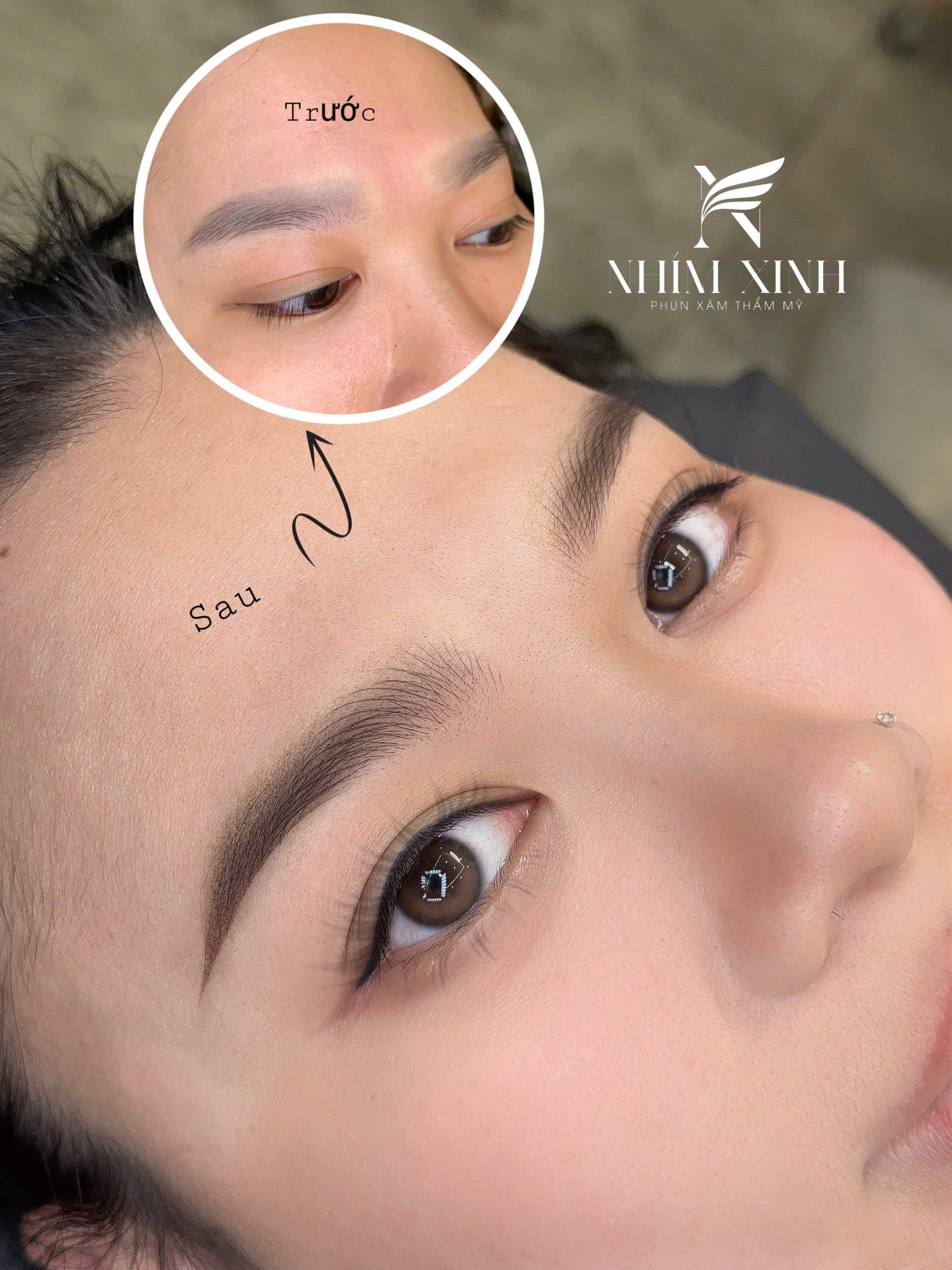 Chân mày — trước & sau, cận cảnh