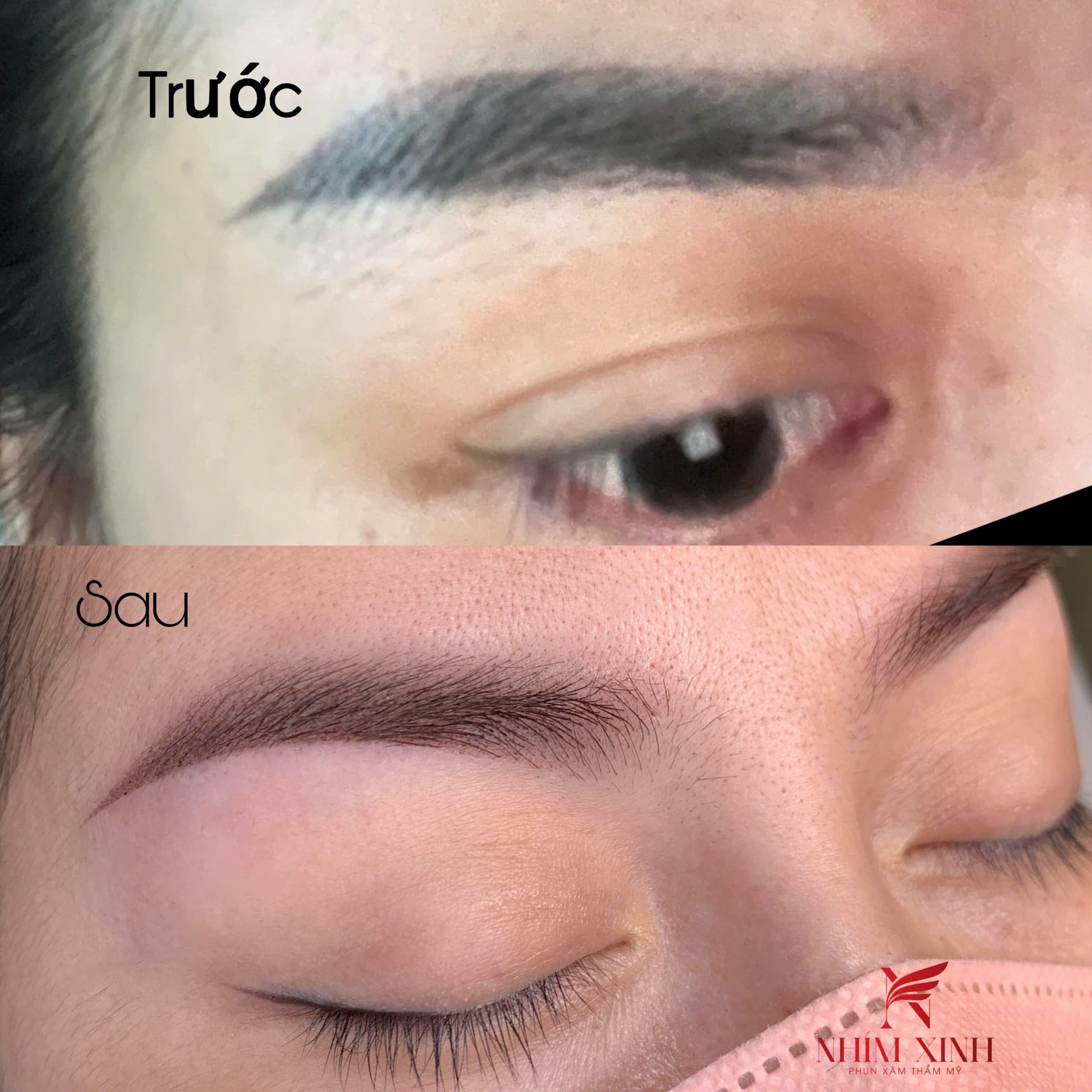 Phun mày — trước & sau, khách nữ