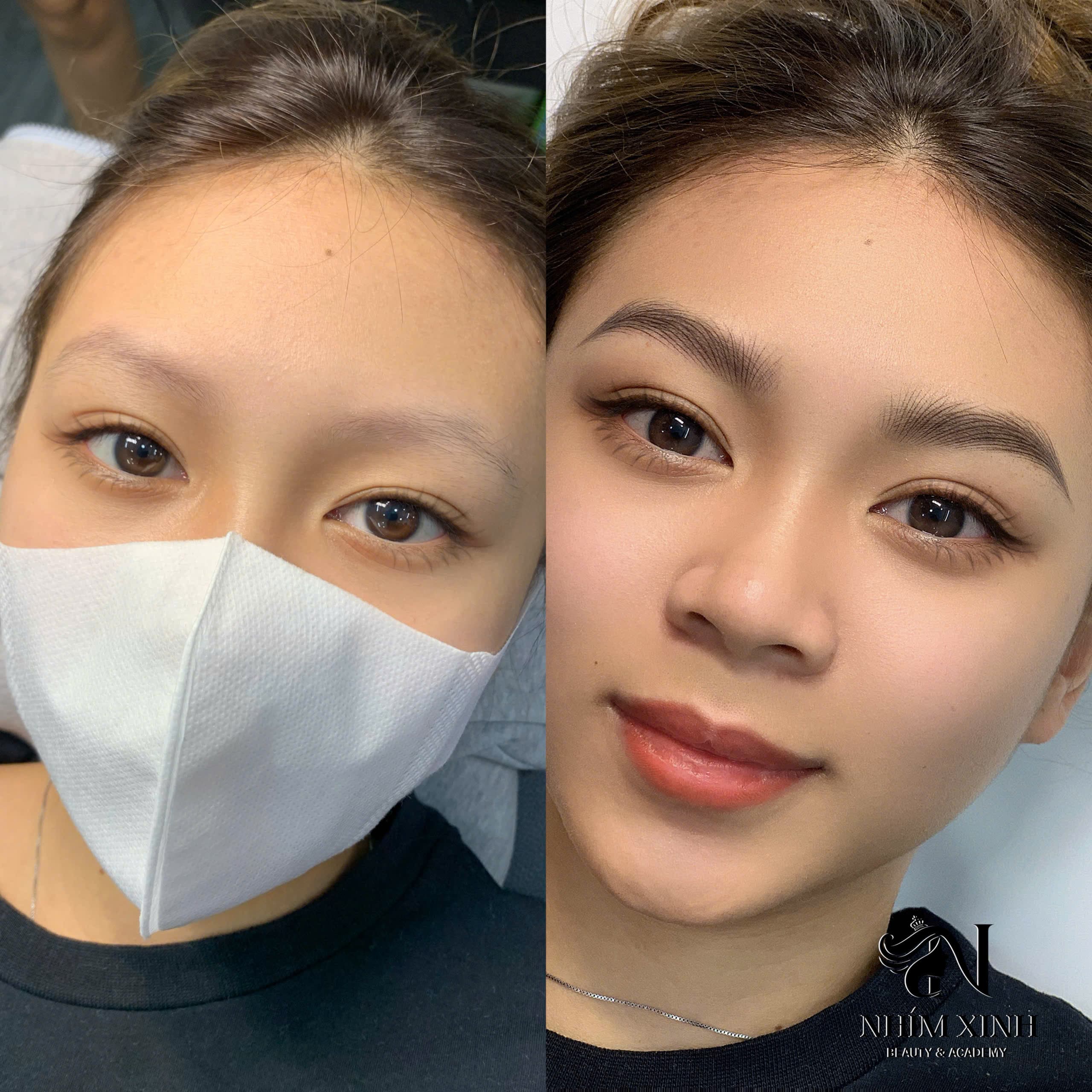 Chân mày — trước & sau, đổi dáng